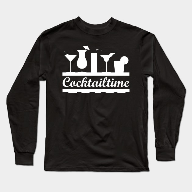Cocktailtime Funny Alcoholic Long Sleeve T-Shirt by JoeyKilDesigns